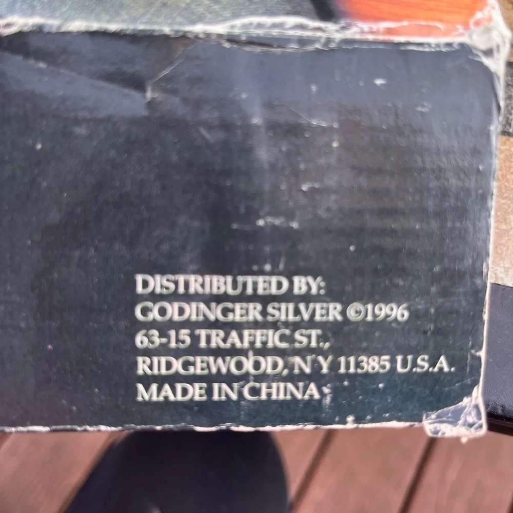 GODINGER Silver plated grape design green marble tray with server in a box